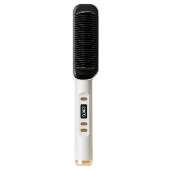 Image Dropshipping Electric Hair Brushes LCD Display Hair Straightening Brush Styling Comb Does Not Hurt Hair Anion Curling Iron PTC