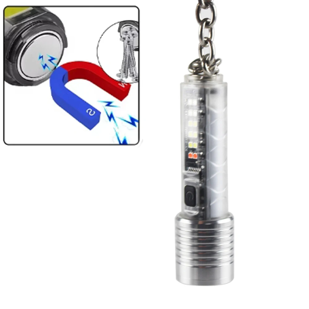 Portable LED Flashlight Multifunction Work Light with Hook Zoom Type-C Rechargeable Torch Waterproof Camping Lantern