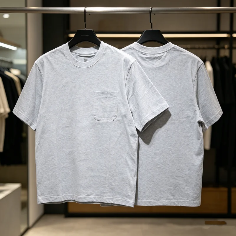 Solid Color Madness MDNS Pockets T Shirt Japan Men Women Summer Daily Loose Office Commuter Short Sleeve Tops Tee