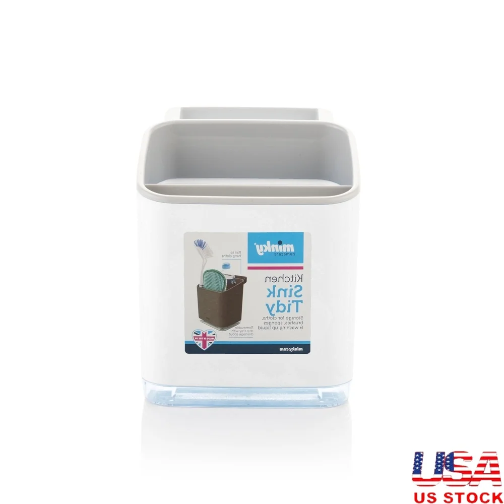 

Съемная раковина Caddy, пластиковая кухонная аккуратная с дренажным поддоном, губками, щетками, органайзером для хранения салфеток