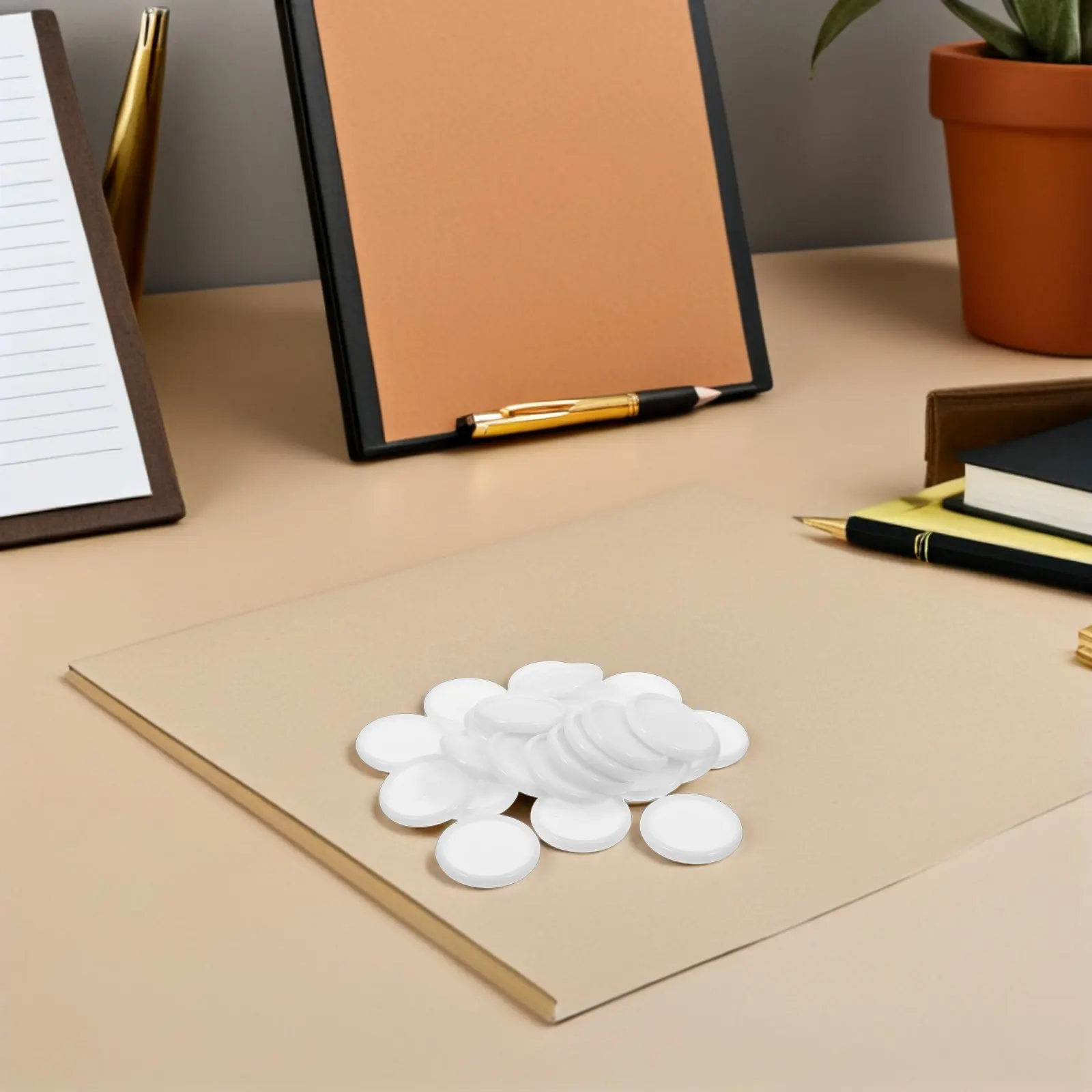 24Pcs Discbound Mini Ring Binder Discs White Plastic 1.38 Inch Expansion Organizer for Planner Notebooks Loose Leaf Binding