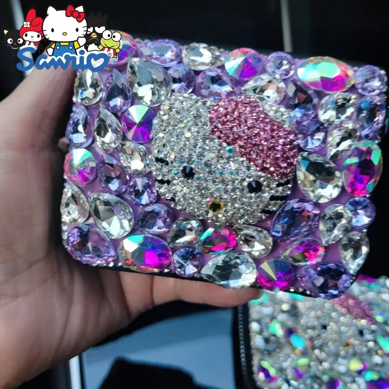 Hello Kitty's New Diamond-studded Card Holder, Cartoon Women's Card Holder, Large Capacity, Fashionable Credit Card Holder