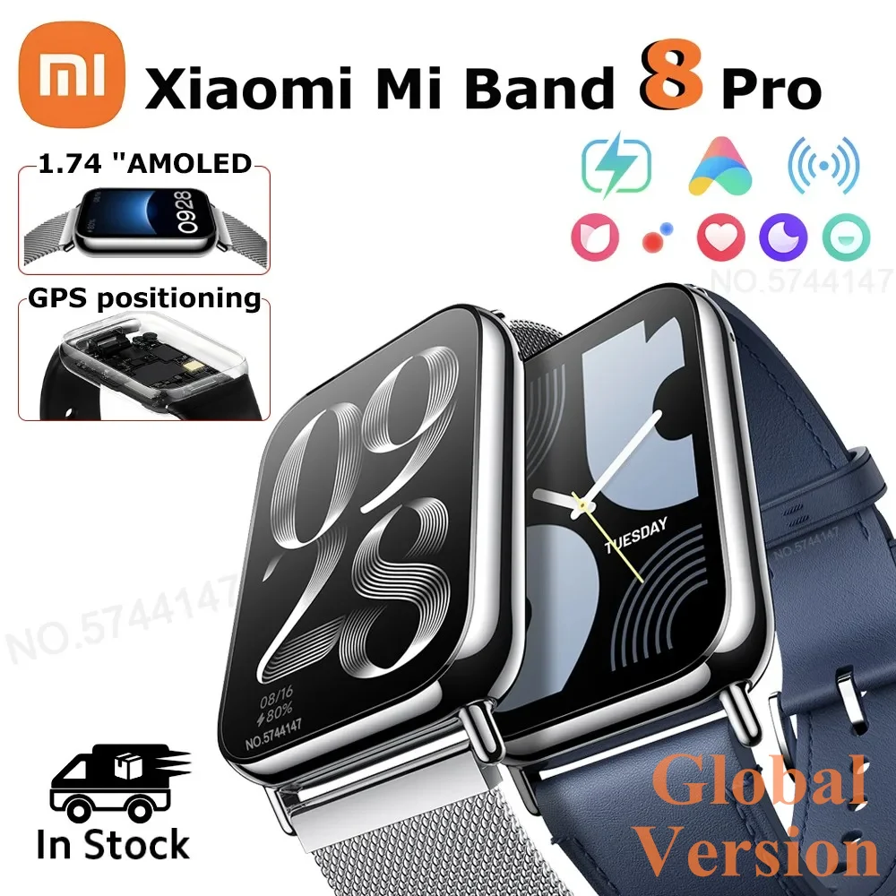 

Global Version Xiaomi Mi Band 8 Pro 1.74'' AMOLED Fitness Bracelet GPS Blood Oxygen Smart Band 8 Pro 14day Battery Miband 8 Pro