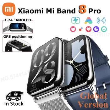 글로벌 버전 샤오미 미 밴드 8 프로, 1.74 인치 AMOLED 피트니스 팔찌, GPS 혈중 산소 스마트 밴드 8 프로, 14 일 배터리