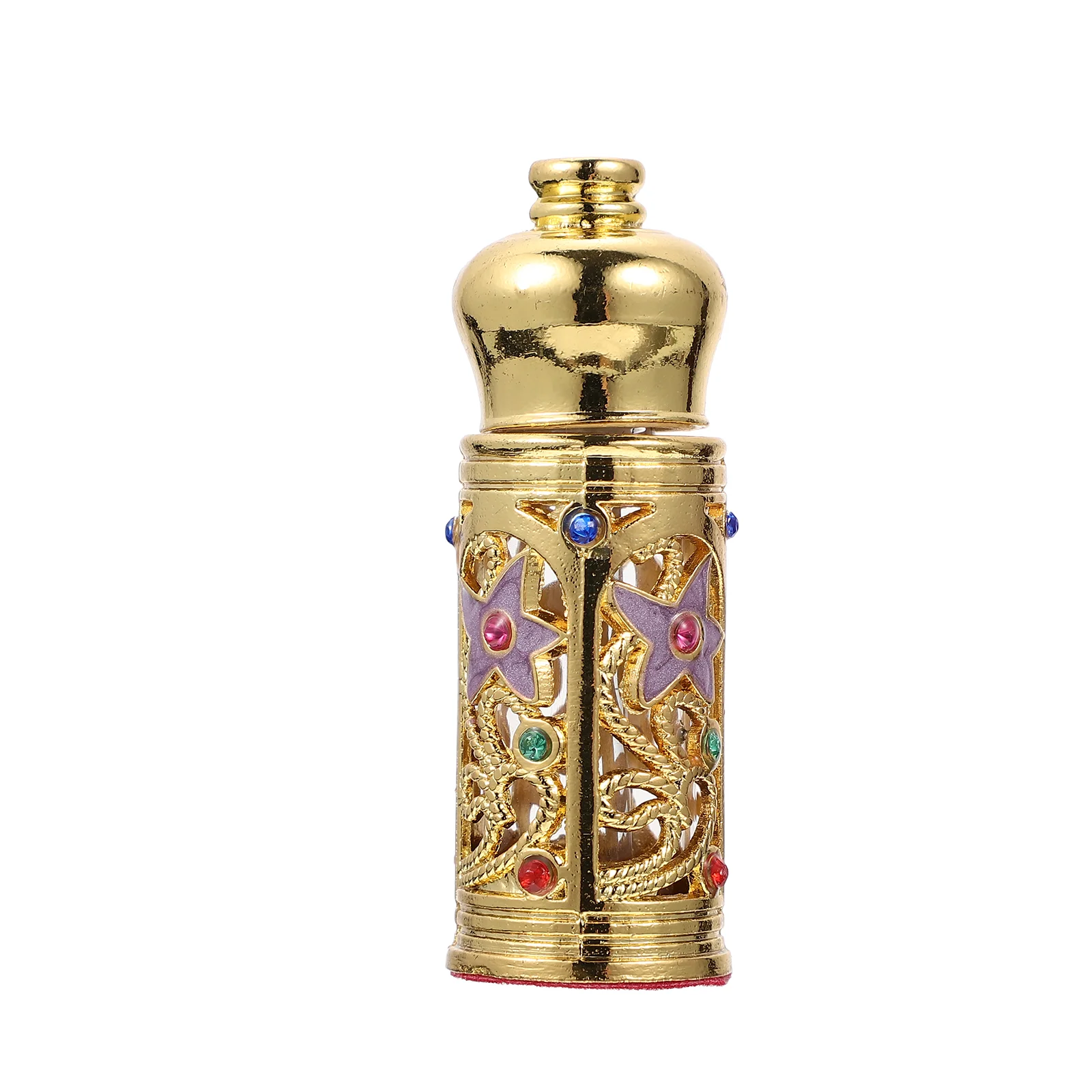 Travel Perfume Bottle Essential Oil Empty Storage Essence Golden Dispensing Arabia