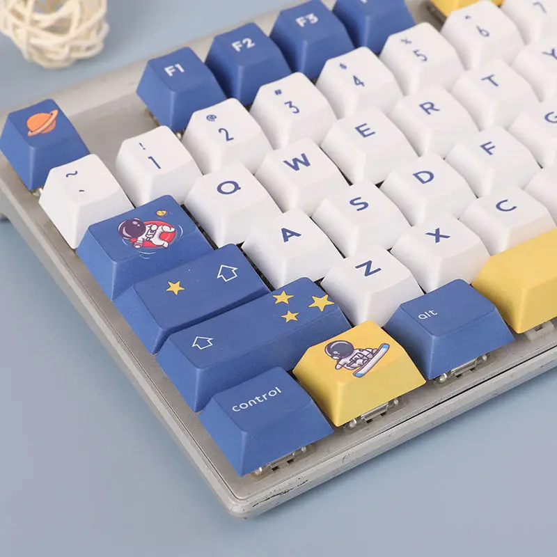 130 chaves tema astronauta keycap para mx switch gaming teclado mecânico cherry perfil pbt sublimação keycaps