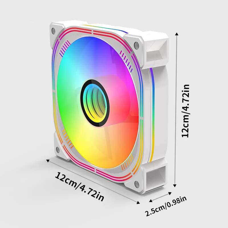 Hasáb ii ARGB esetben Drukker, 120mm PWM 650-1650RPM 5V 3pin RGB Játék PC Elhidegedés Drukker, Alaplap Világítás szinkron, Végtelen sokaság Tükör