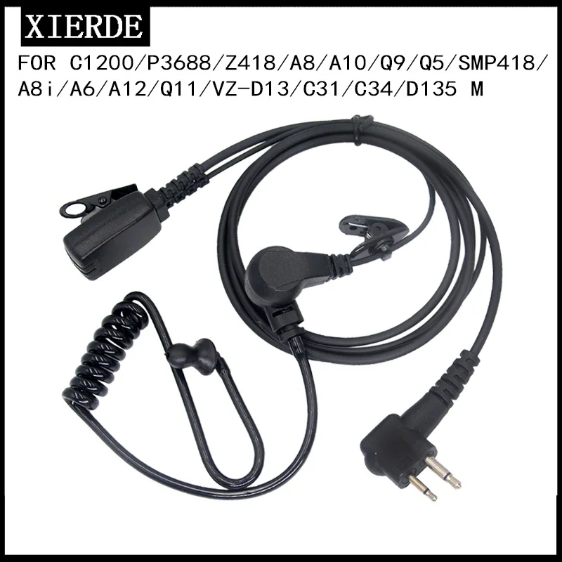 

XIERDE Walkie Talkie Earpiece Headset With Mic For Motorola CP200 CP1200 CLS1110 CLS1410 CLS1450 GP300 GP3688 A8 Two Way Radio