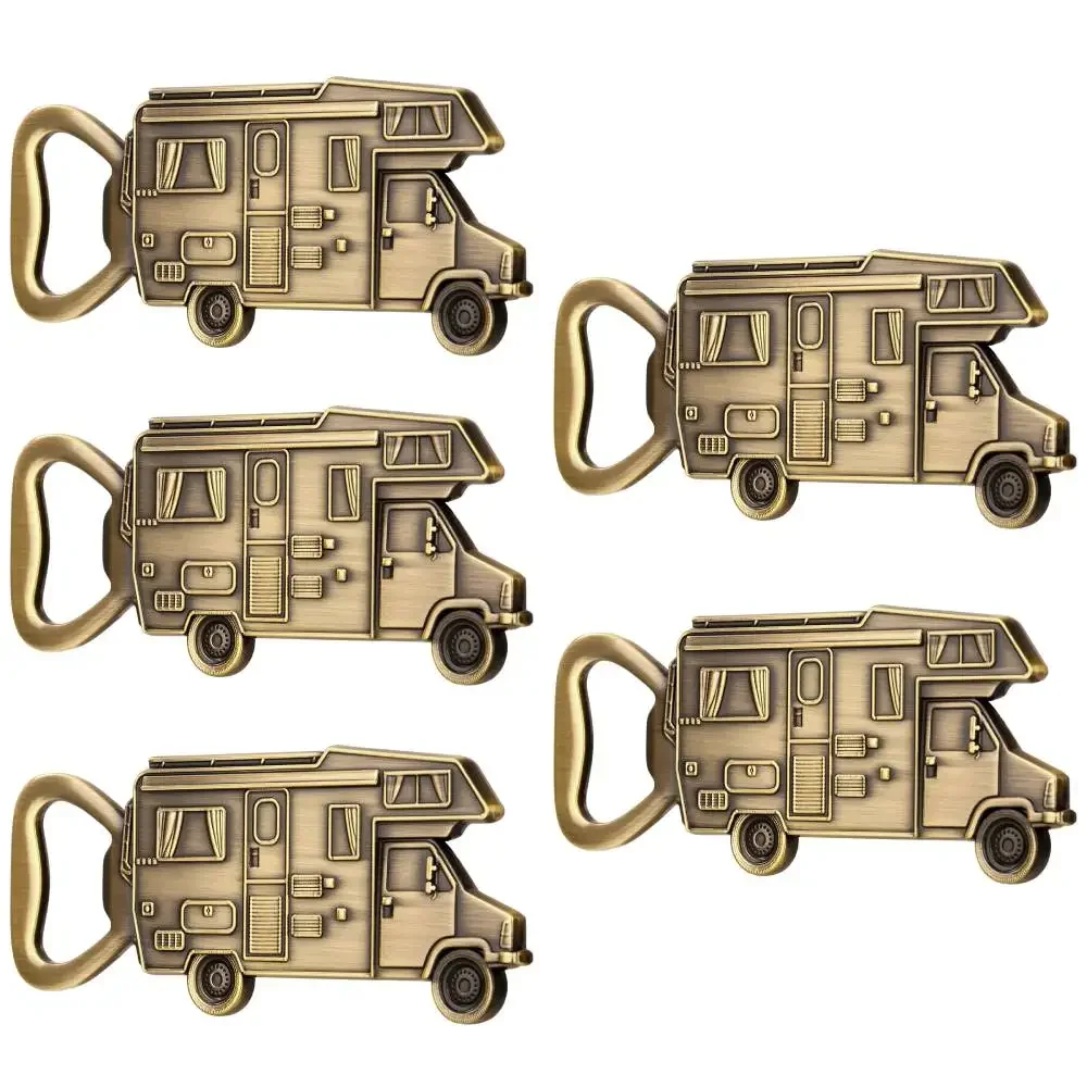 5pcs Pack Vintage RV Camper Bottle Opener Portable Metal Beer Opener for Home Bar Camping Party