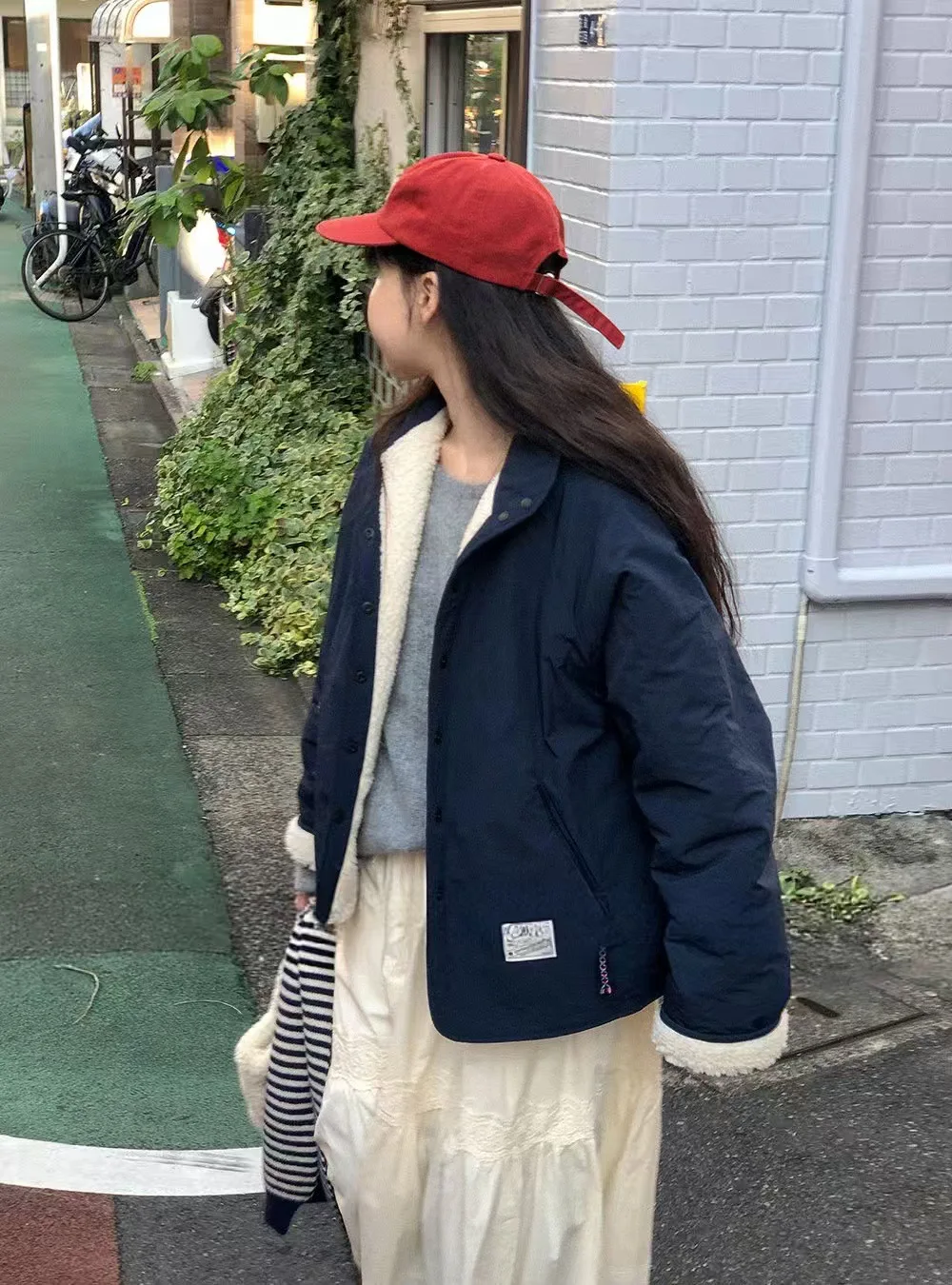 Women Casual Parkas Coat Solid Jacket Pocket Polo Collar Long Sleeve Single Breasted Slight Strech Loose Street Wear 2025 Autumn