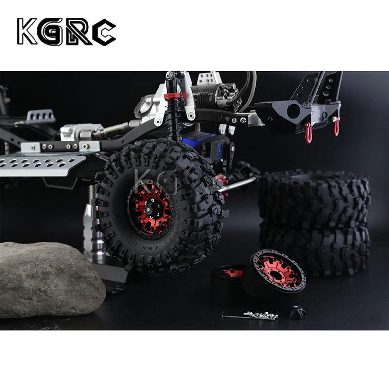 

4PCS 118*45 mm 1.9" Wheel Rims Tires Set for 1:10 RC Rock Crawler Car TRX4 Axial SCX10 90046 Redcat Gen8 d90