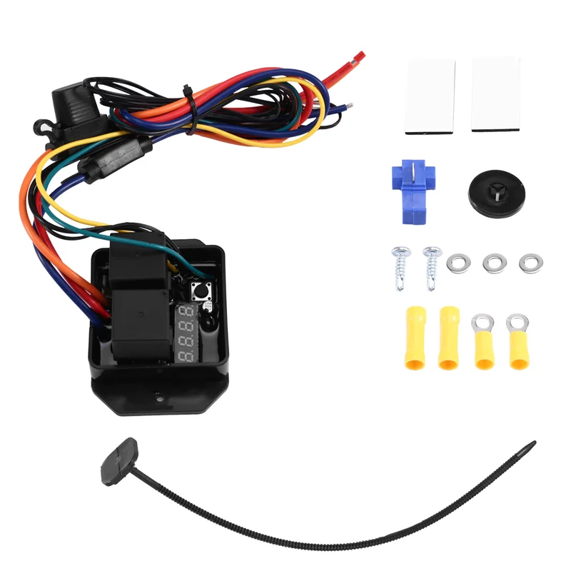 

ABXN-0444 Adjustable Temperature Range Digital Electric Thermatic Fan Kit Radiator Fans Controller Switch Kit