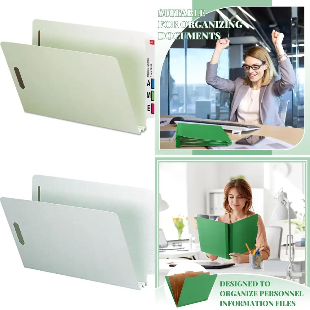 

Папка для файлов Legal Size серая/зеленая с прямой вырезанной вкладкой, 2 расширения, 25 шт. в упаковке