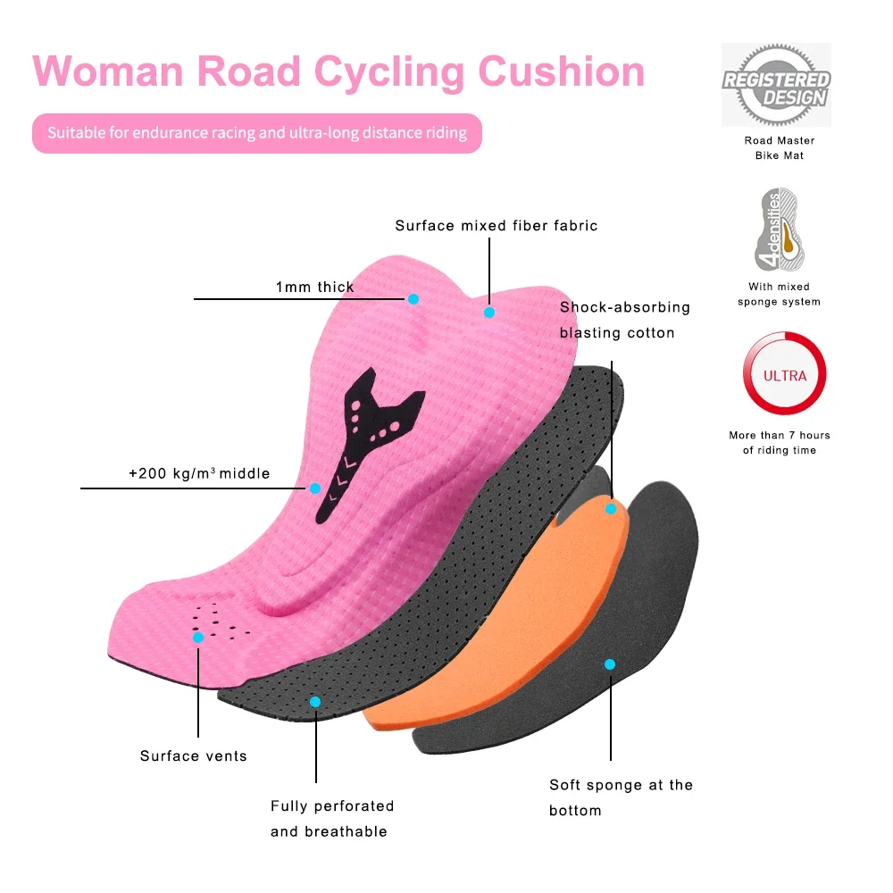 X-Tiger Women Cycling Shorts Sponge Cushion Mountain Bike Short Pants Superelastic Shockproof MTB Road Bicycle Shorts