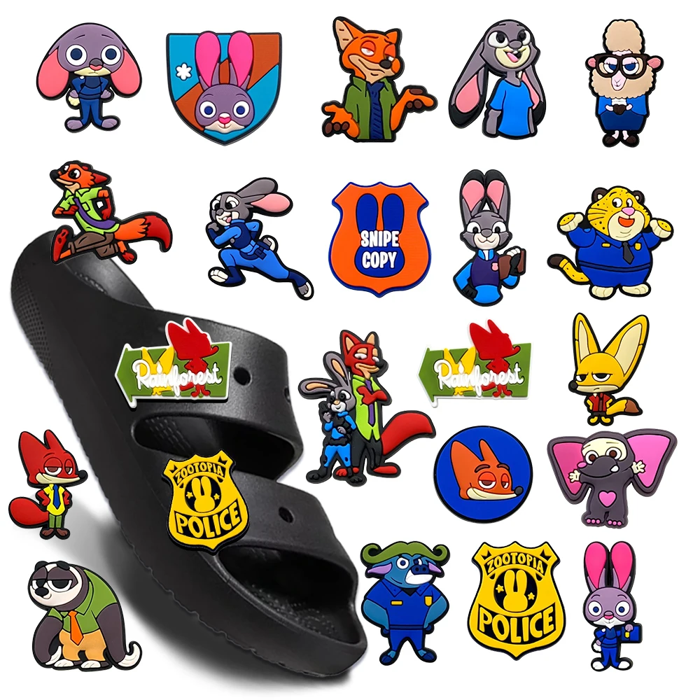 

New Disney Zootopia Judy Hopps &Nick Wilde Shoe Charms1-20PCS DIY Craft Accessories for Kids &Birthday Gifts & Xmas Favors