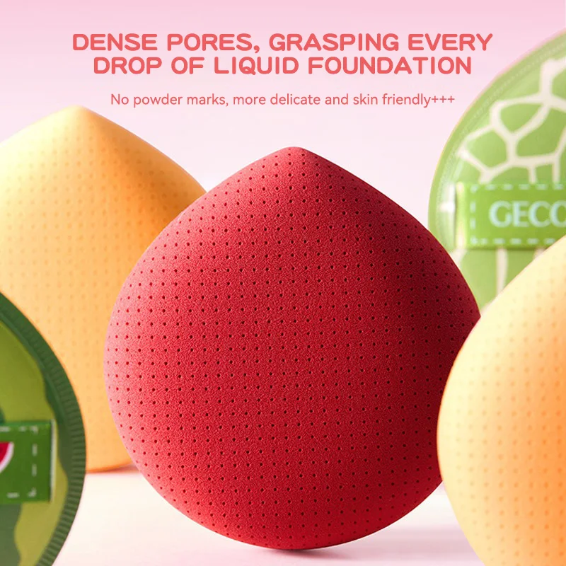 GECOMO Sukkulenten-Melonen-Schönheitsschwamm – Trocken und Nass mit doppeltem Verwendungszweck, nicht puderabsorbierend, hautfreundlich,