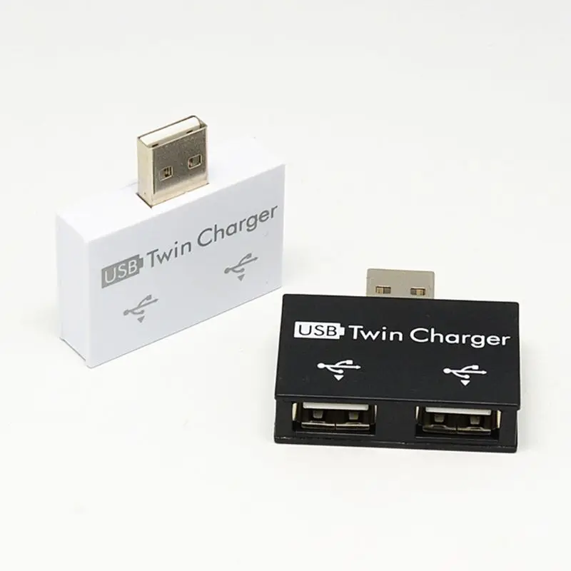 Double chargeur double répartiteur USB à 2 ports, Hub USB, adaptateur chargeur à 2 ports pour téléphone PC