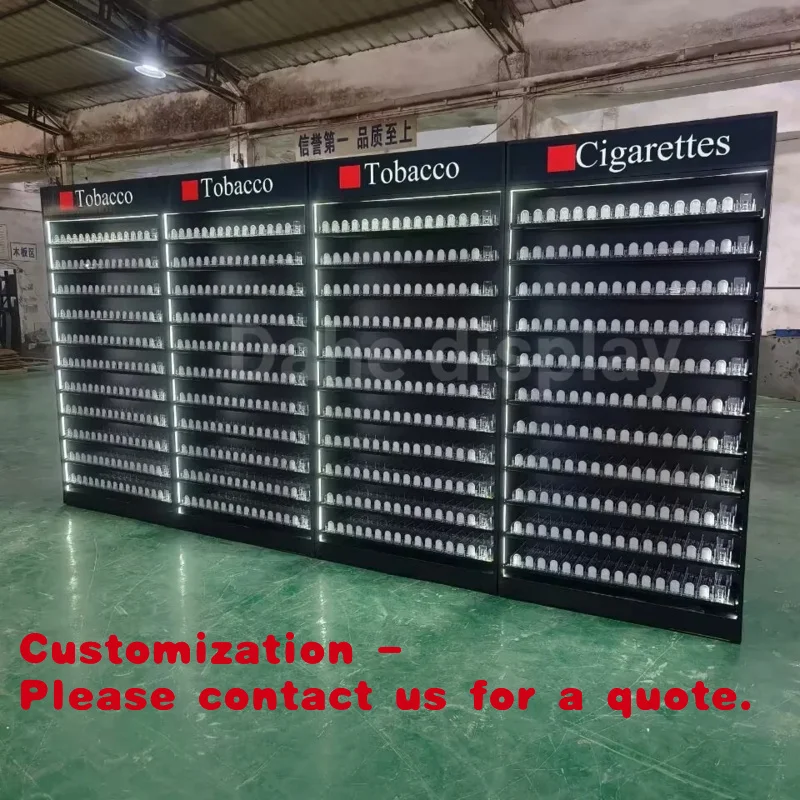 custom.with Lighter Gas Station Stores Tobacco Shelf Display Cabinet Metal Display Racks Smoke Shop