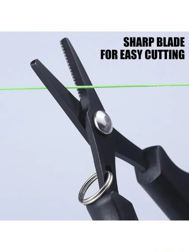 

31BE резак для лески, многофункциональные рыболовные зубчатые ножницы для плетеной лески, рыболовные ножницы из нержавеющей для