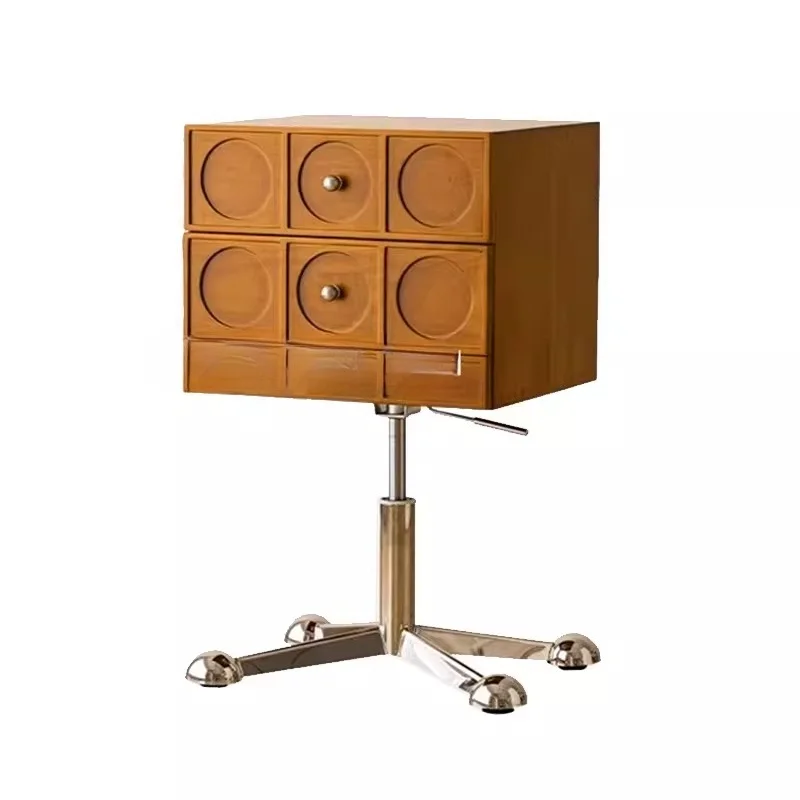 

Retro Lifting Side Cabinet Medieval Bauhaus Bedside Storage Cabinet Sofa Bucket Cabinet Vinyl Record Projector Storage