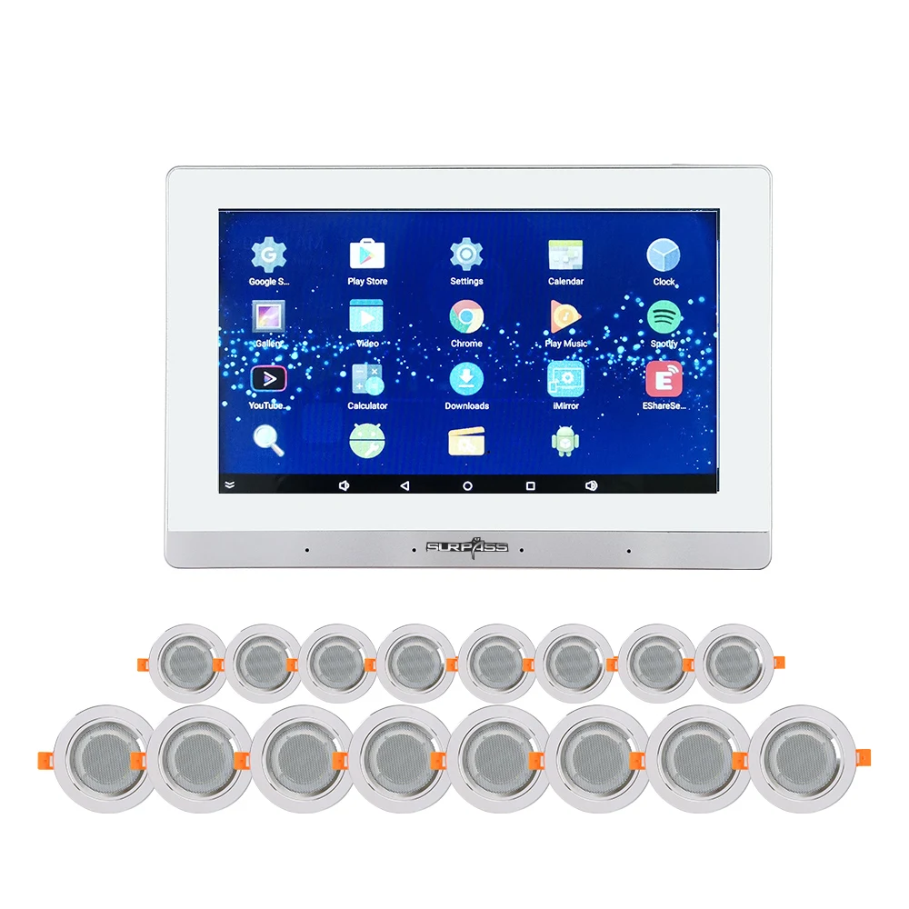 WiFi Audio Wall Amplifier 7 Inch Smart Home Home Stereo Sound System 8channels Speakers