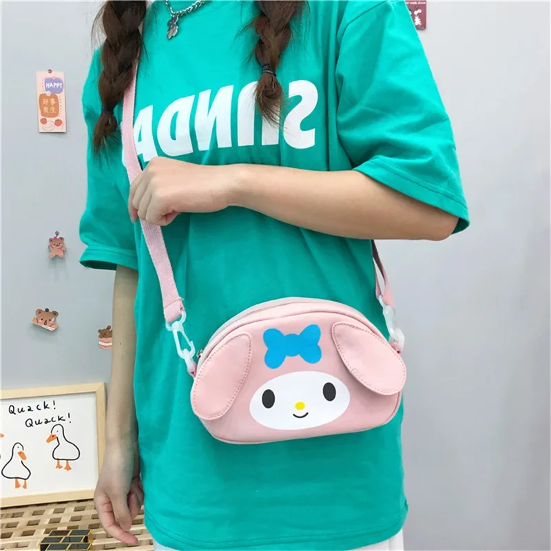 Hello Kittty Kawaii Purses and Handbags Sanrio Kuromi Coin Bags for Women Cute Cinnamoroll My Melody Purin Shoulder Phone Bag