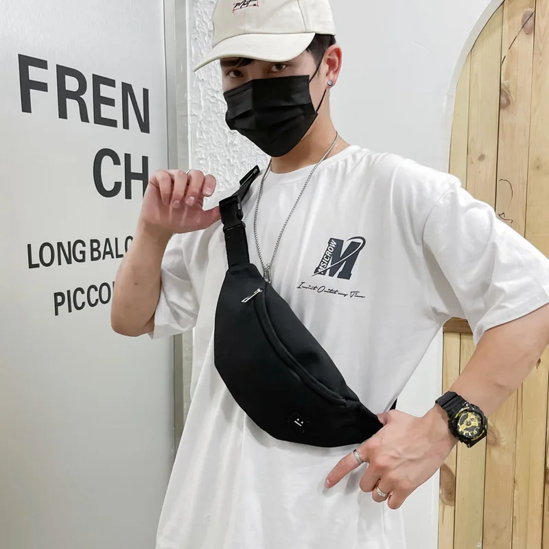 Chic Canvas Chest Crossbody Bag Street Leisure Shoulder Bag, Sports Travel Outdoor Waist Bag, Phone Pouch Suitable for Daily Use