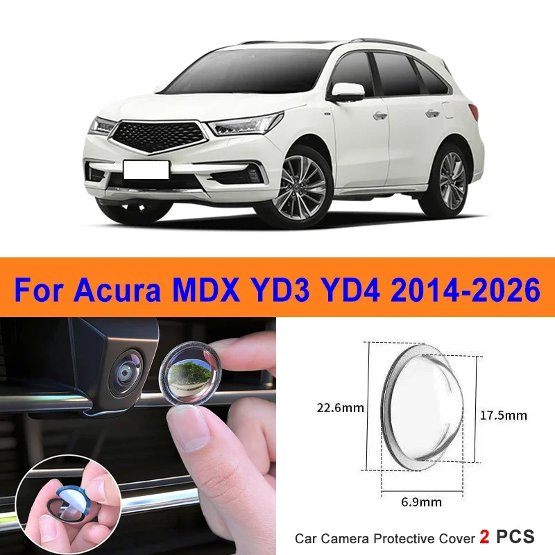 

360 Reverse Image Car Camera Cover Anti-Scratch PC Lens Protector Stickers For Acura MDX YD3 YD4 2014-2026 2Pcs