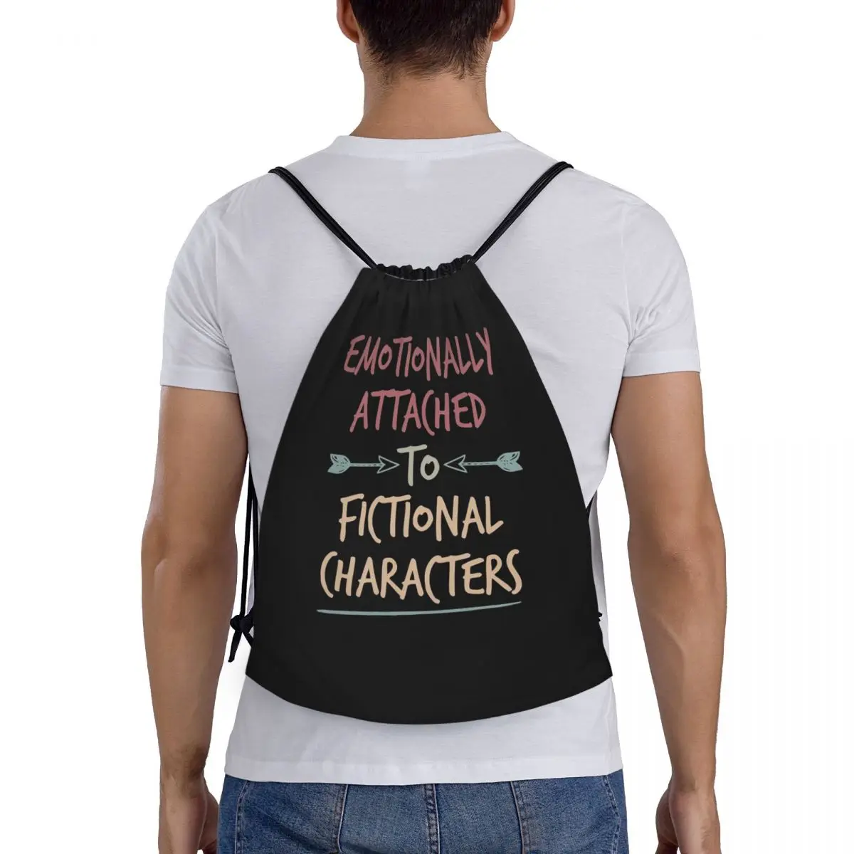 Emotionally Attached To Fictional Characters Backpacks Fashion Drawstring Bags Sports Bag Book Bags for Travel Students