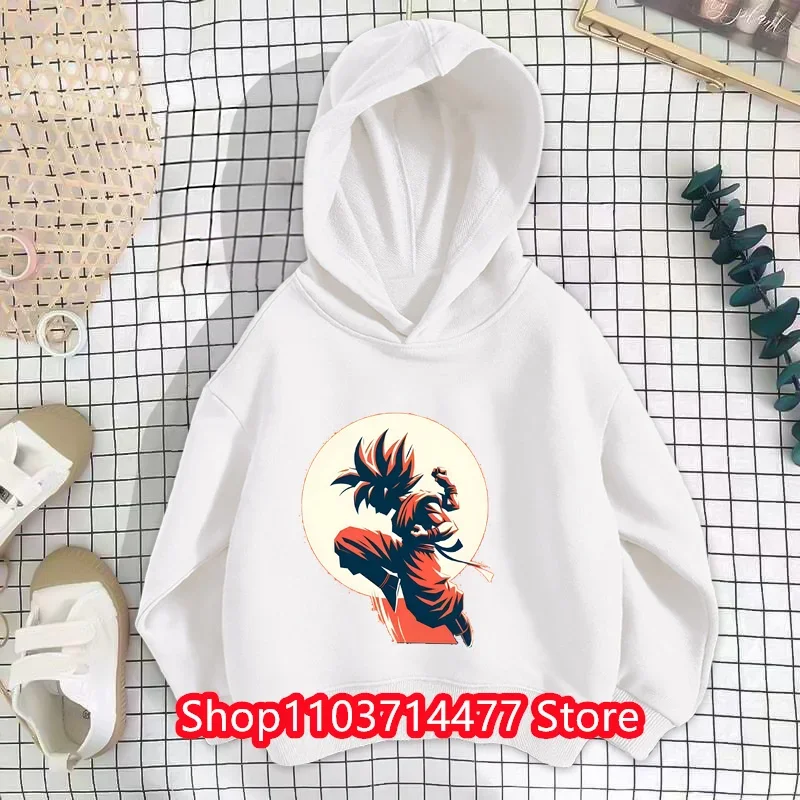 2024 Anime Dragon Ball Z Sweatshirt 2-14 Years Kids Hoodies Anime Clothes Goku Hoodie Boys Girls Sweatshirt Child size 100-160cm