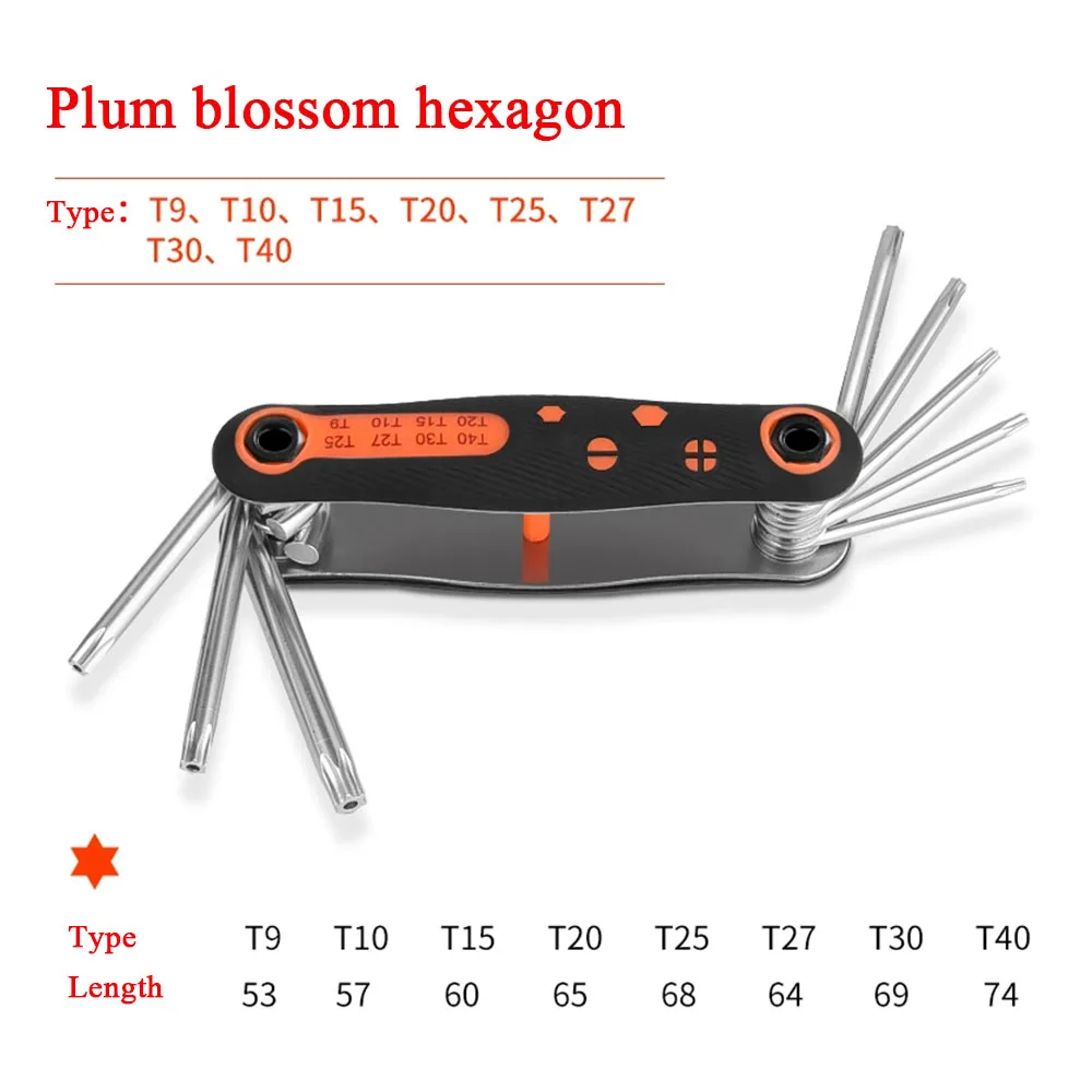 inside hexagonal wrenches Folding Allen Wrench Tool Set Metric Inch Torx Screwdriver Combination 6 Corner Hexagonal Wrench