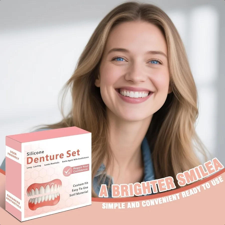 Kit di riparazione dei denti Protesi per donne e uomini Protesi in silicone Superiore e inferiore Fissa il tuo sorriso a casa entro i minuti Sha naturale