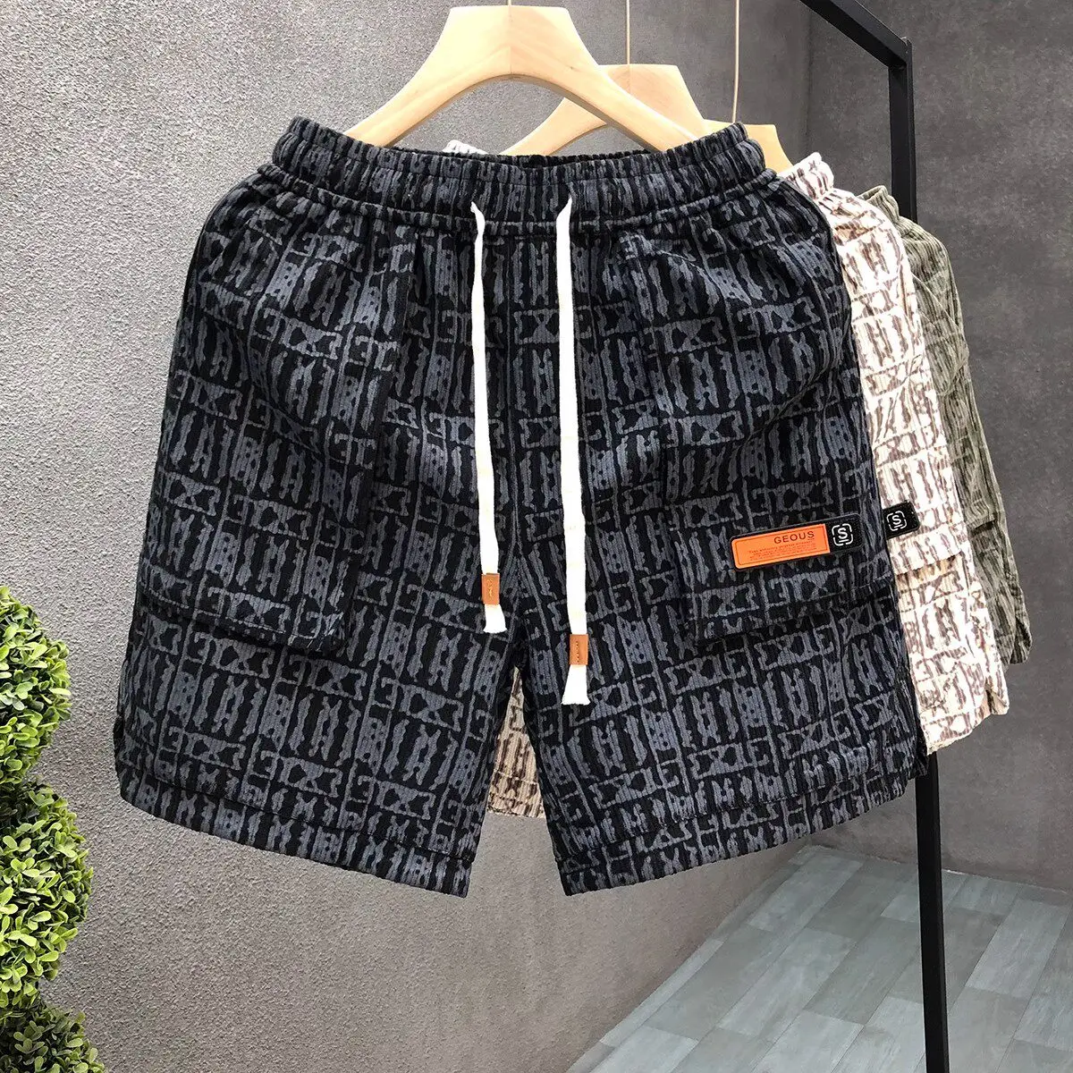 

Мужские летние пляжные шорты в американском стиле, свободного кроя, для активного отдыха, большие размеры, боксеры до колена, молодежная мода