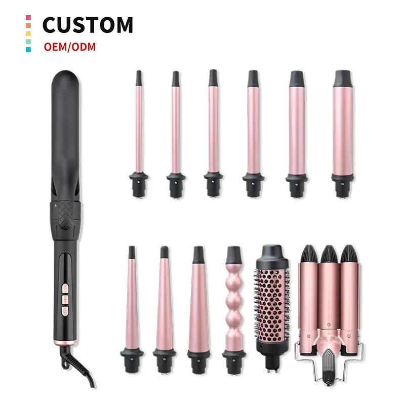 

Набор плоских палочек для завивки волос 13 в 1, набор тройных щипцов для завивки волос, щетка, сменные керамические бочки, щипцы для завивки волос, щипцы для завивки волос