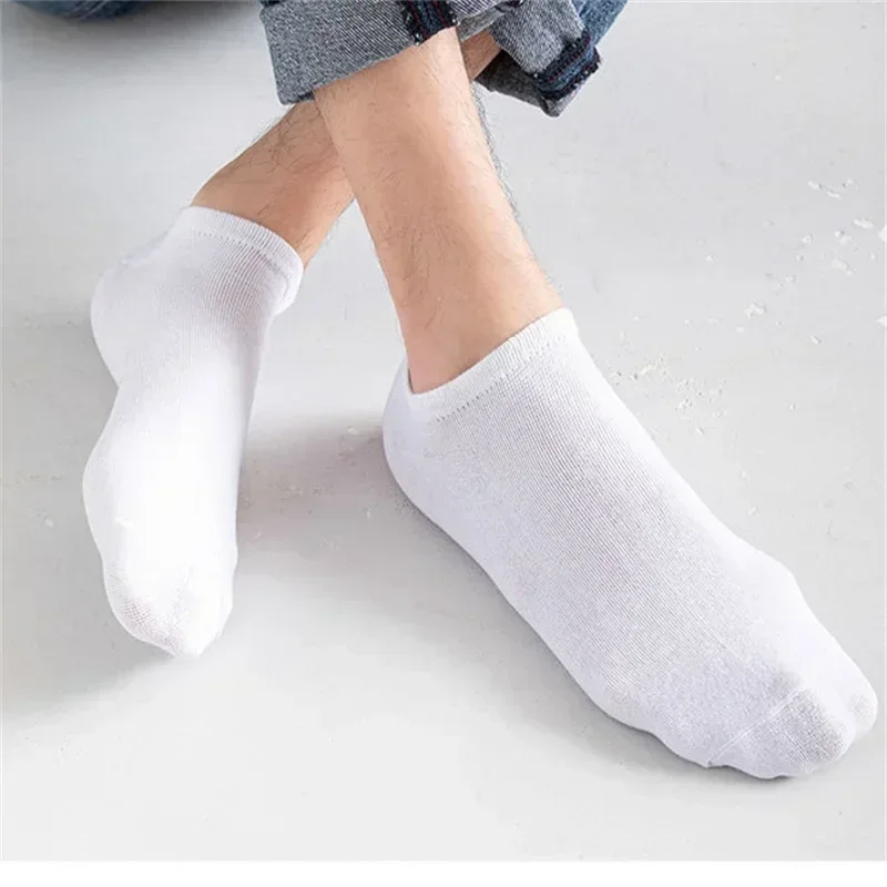 10/20 Pairs White Casual Breathable Socks Boat Socks For Women Men Invisible Low Cut Silicone Non-slip No-show Ankle Socks