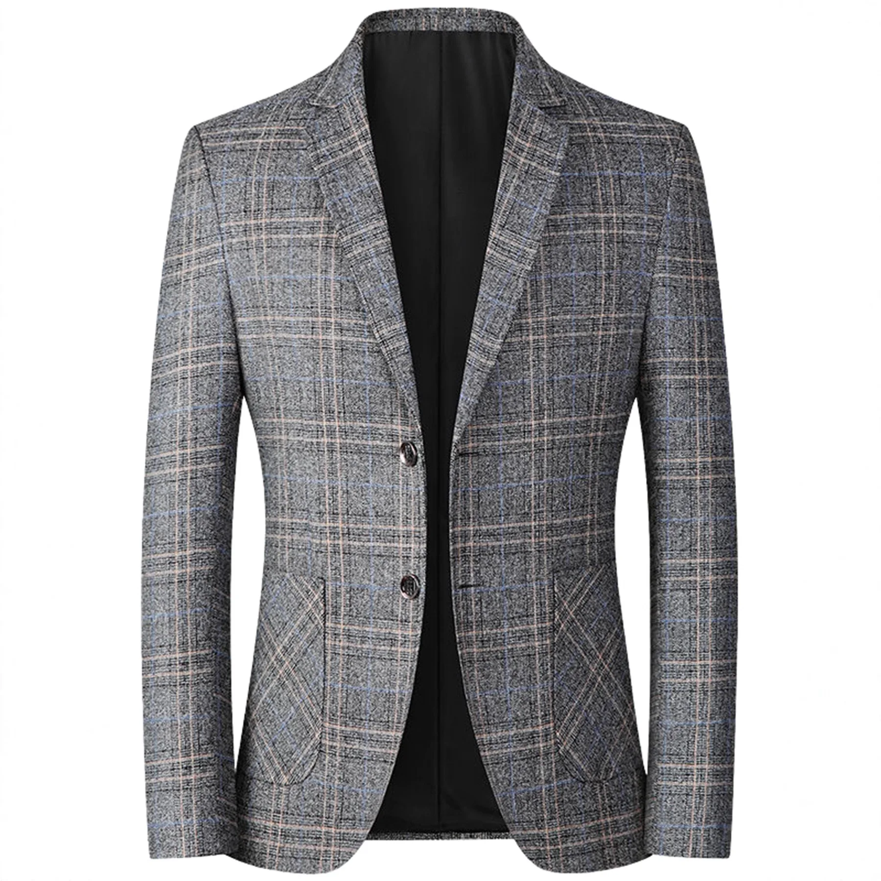 Blazer casual di colore chiaro primaverile e autunnale da uomo, blazer versatile quotidiano