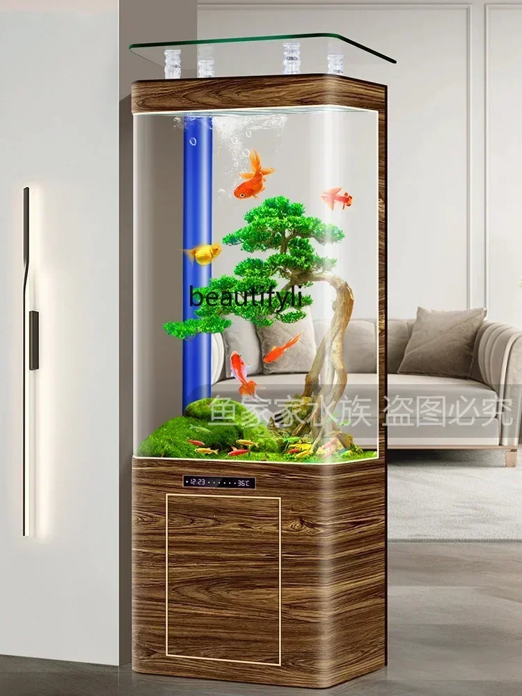 V Bottom Filter Fish Tank New Living Room Small Household Smart Aquarium Ecological Vertical Fish Globe