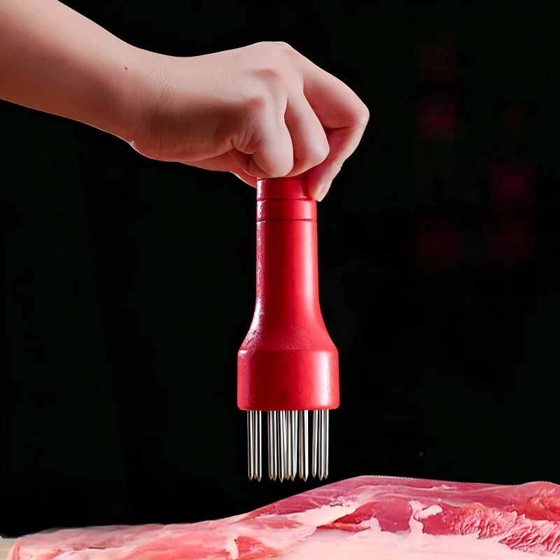 Stainless Steel Belly Pork Skin Crispy Hand Tool Hole Hammer Needle Poke Pointed Needle Fast Tenderizer Loose Steak Kitchen Tool