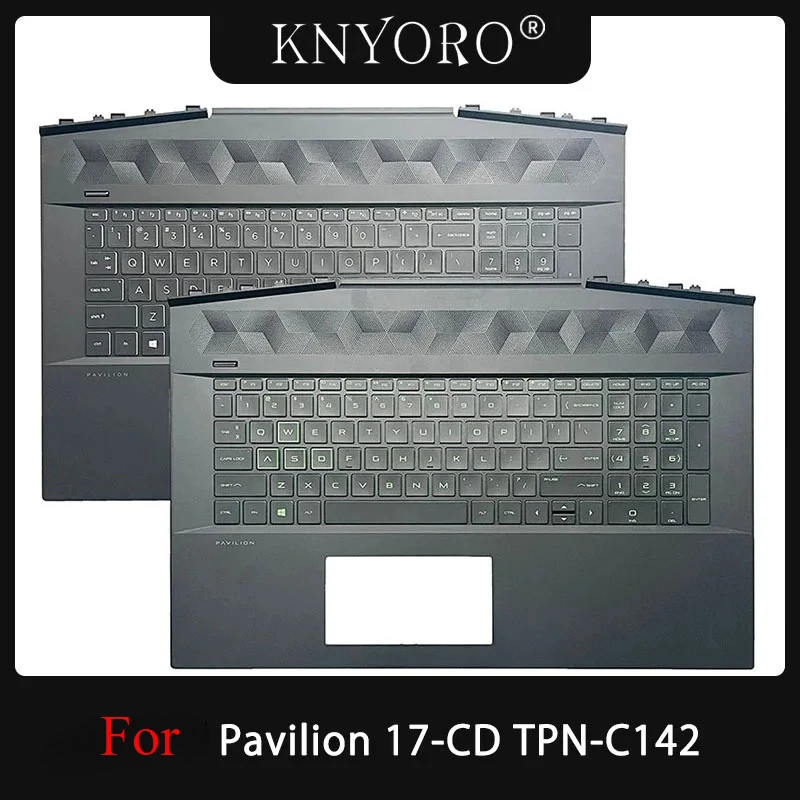 

New US Keyboard For Pavilion 17-CD TPN-C142 Laptop Palmrest Top Case Gamer Green Backlight Keyboard AP2K9000300 AP2K9000310