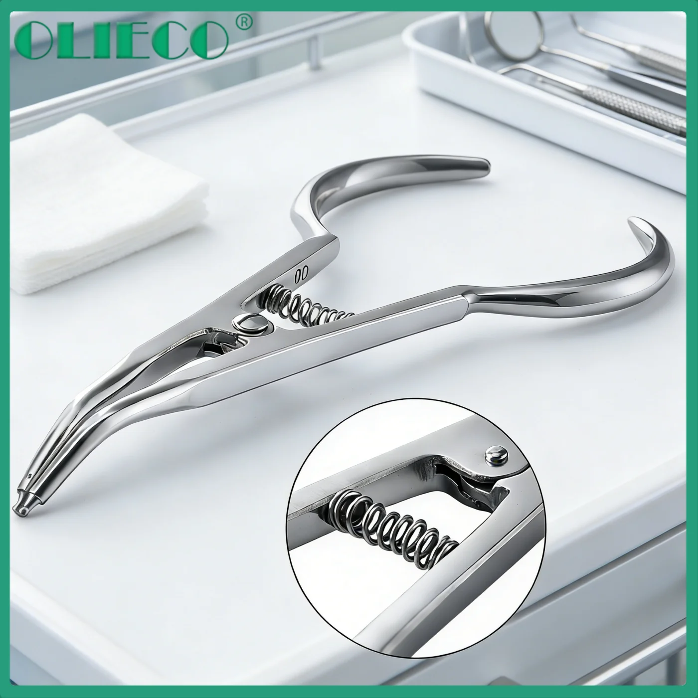 

OLIECO Stainless Steel Orthodontic Separator Placing Pliers Elastic Ring Ligature Ties Placement Forceps for Dentistry Tools