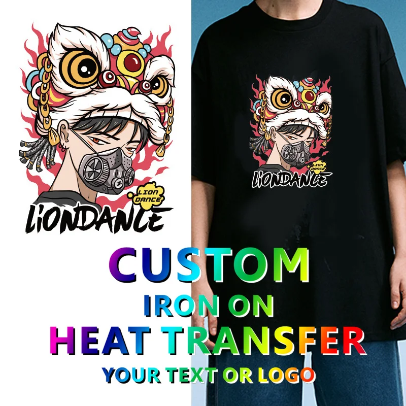 Custom Your Own Design Patches Iron On Transfer For Clothing DIY Washable T-Shirts Thermal Stickers Brand Color Heat Patches