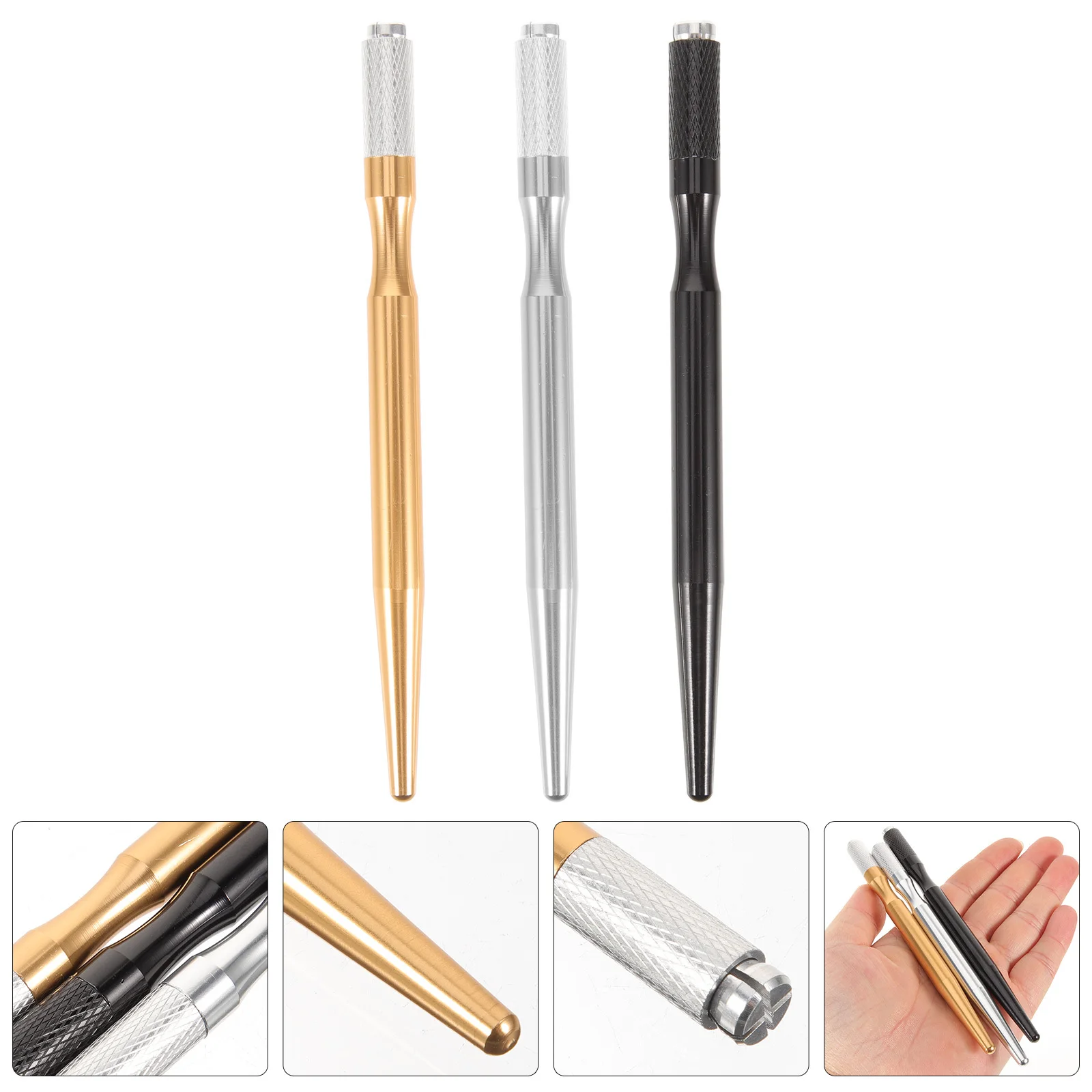 

3 шт., микрокарандаш для бритья бровей, губ, ручной держатель для игл, ручка, профессиональный салонный инструмент, многофункциональный микроблейдинг