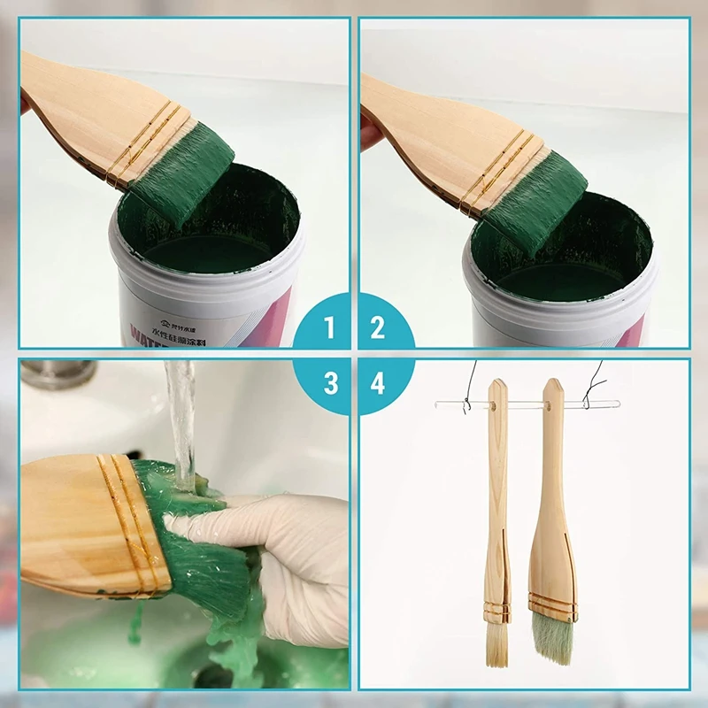 3 pezzi pennelli piatti pennello artista pennelli per pittura Set setole pennello per acquerello, lavaggio, ceramica e ceramica