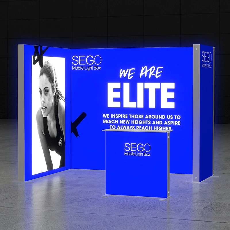 Beliebter kleiner Messe-Ausstellungsstand, über Aluminiumrahmen, schnell eingebaute Leuchtkästen, 10 x 10 Fuß Ausstellungsstand