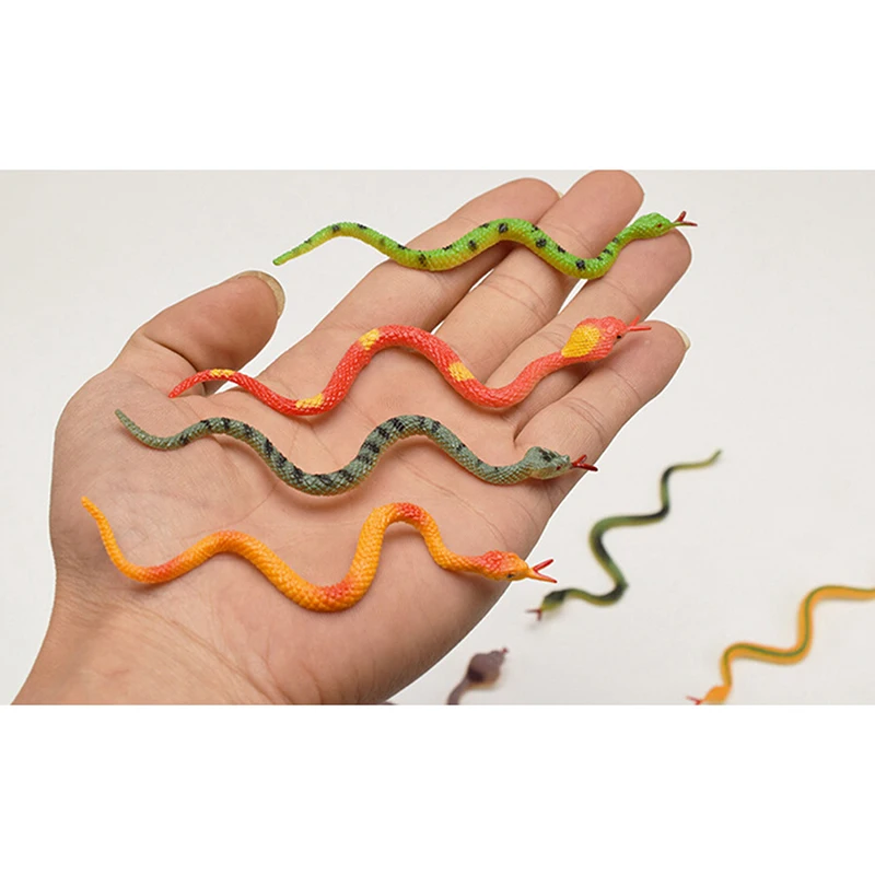 12Pcs High Simulation Toy Plastic Snake Model Funny Scary Snake Kids Gag Prank Funny Favor Toys Halloween Prank Prop For Decor