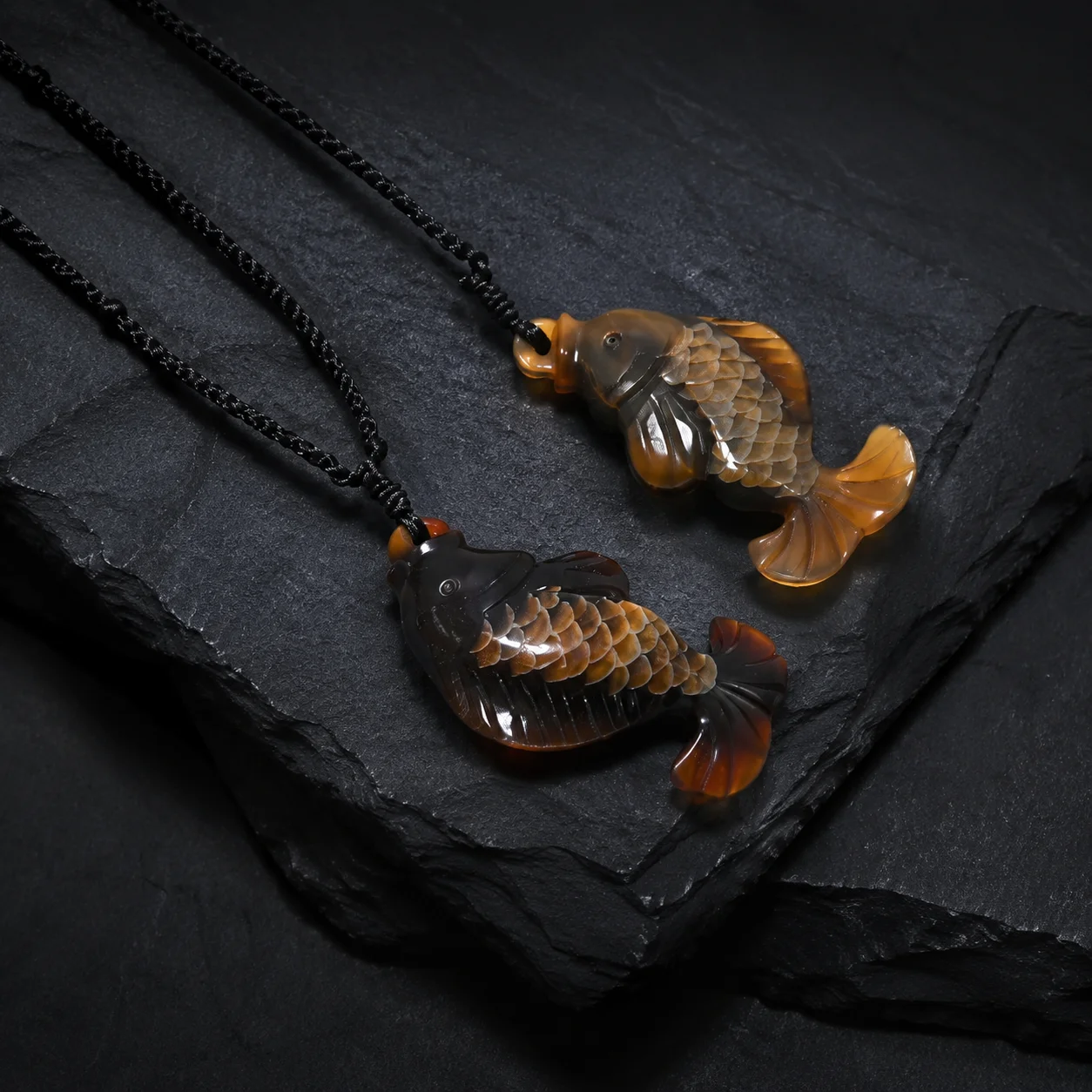 1PC Handmade Carved Natural Yak Horn The Fish Pendant  Necklace Fashion Jewelry Tibet Handmade Jewelry