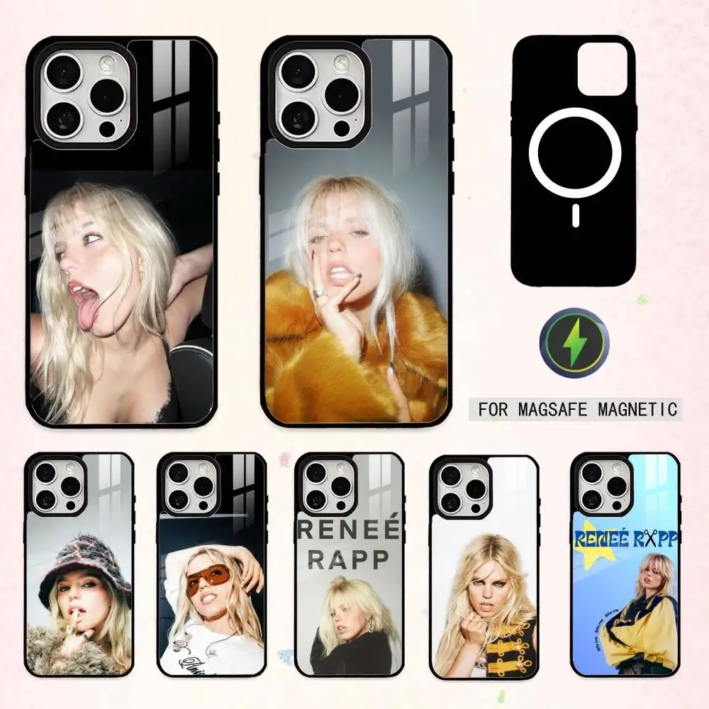 

Singer R-renee Rapp Bite Me Phone Case For iPhone17,16,15,14,13,12,11 Plus,Pro Max Magnetic For Magsafe Wireless Charging