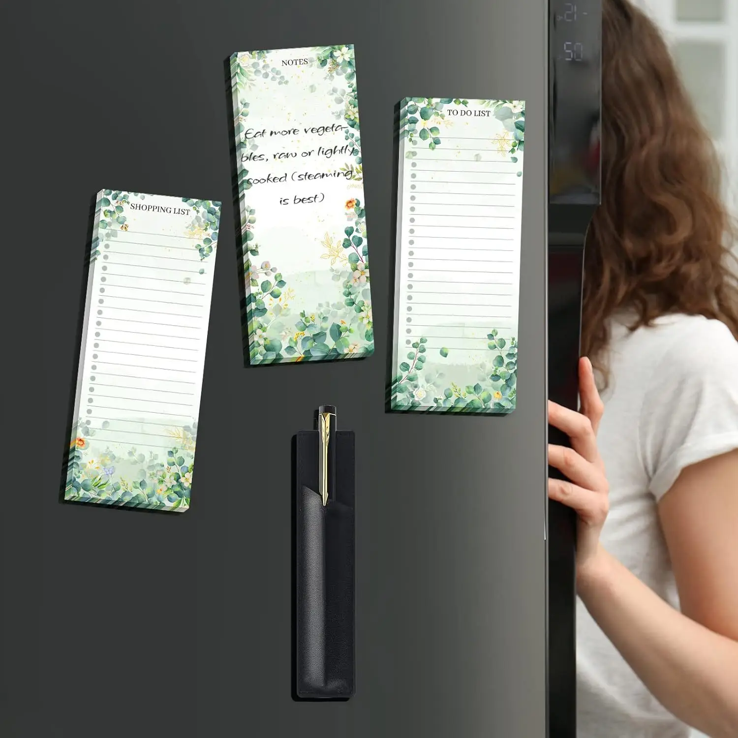 1 قطعة لوحة قائمة المسح الجاف للثلاجة المغناطيسية ، الثلاجة للقيام قائمة لوحة بيضاء الخضرة الجافة محو قائمة البقالة السبورة #4