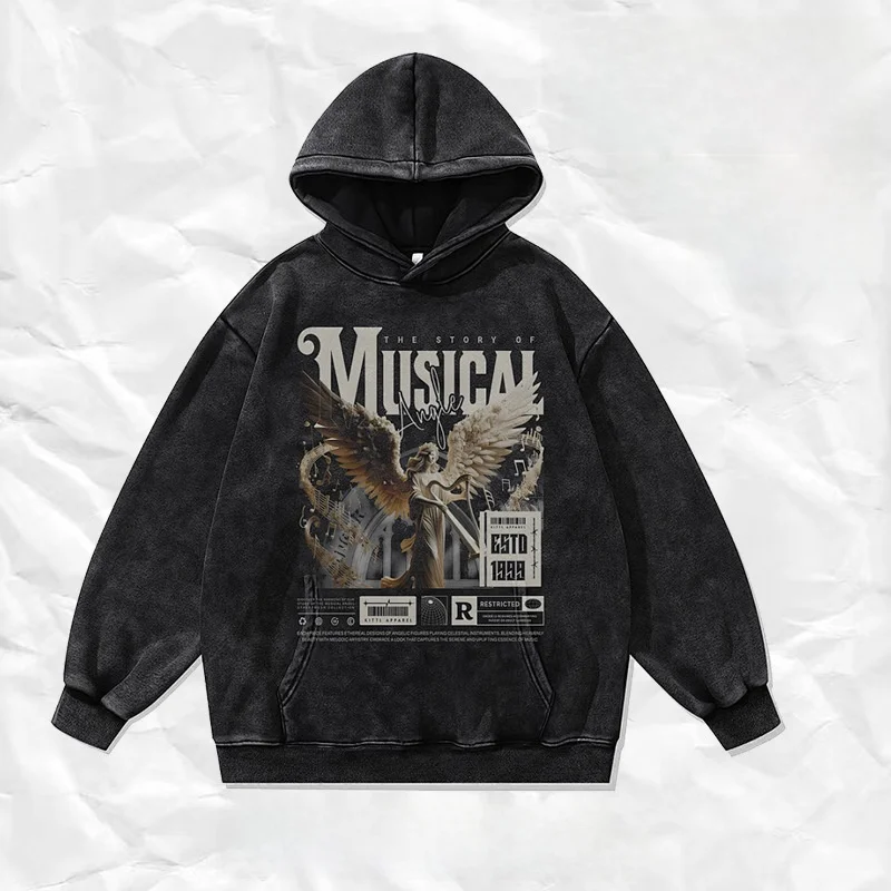 

Хлопковая толстовка с завышенной талией, мужская уличная толстовка с ретро-принтом, свободная посадка, удобная повседневная толстовка с капюшоном, молодежная модная базовая толстовка для экипажа Ne