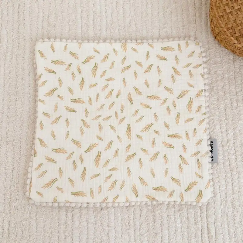 Q22D Kids Print Face Cloth Soft Saliva-Towel Non-Shedding Bibs Kindergarten Washcloth